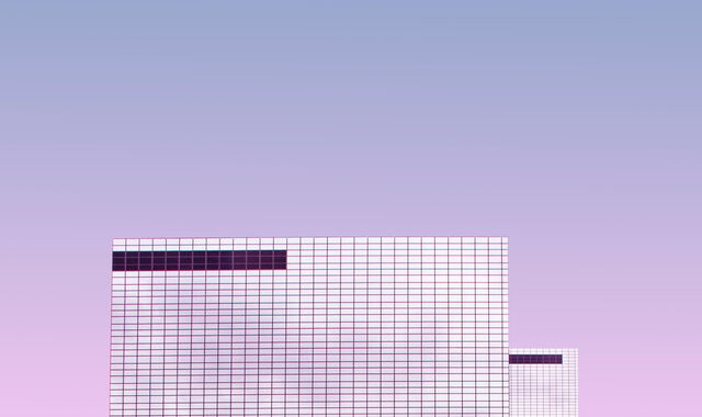 Moderne Architektur vor lila Himmel